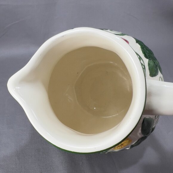 Vtg Ceramic Art Pottery 3778 Pitcher Majolica Strawberries Grapes West Germany - Picture 12 of 16